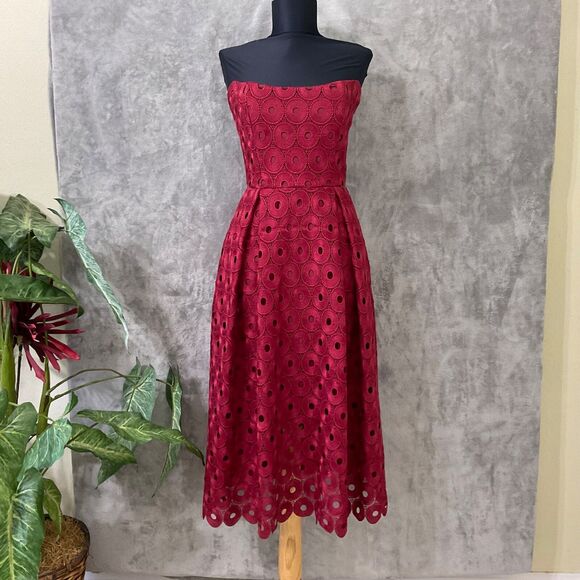 Nicholas midi dress US 4 Lace Strapless Cocktail party witchy fairy grunge lined - Picture 1 of 10